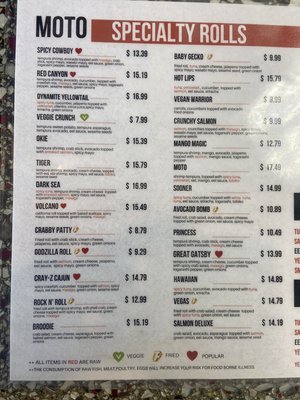 Menu photo 6 Sushi Moto Oklahoma City, OK