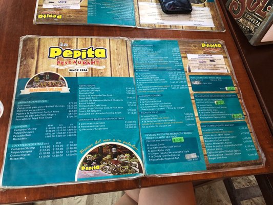 Menu photo 6 La Pepita Puerto Morelos, ROO