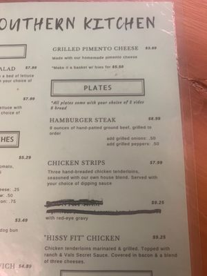 Menu photo 2 Vals Southern Kitchen Chesnee, SC