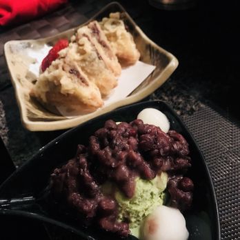 Masami - Tempura cookie and geeen tea ice cream with red bean and Mochi - Japanese Near Me - Richardson, Texas Masami - Tempura cookie and geeen tea ice cream with red bean and Mochi - Japanese Near Me - Richardson, Texas