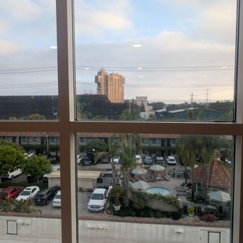 Desert Palms Hotel and Suites - View of Guardians tower from Hotel dining hall. - Hotels Near Me - Anaheim, California