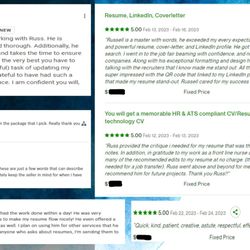 Tomorrows Resume - Recent client comments.