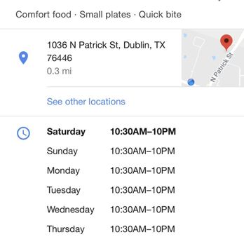 Golden Chick - will close as they see fit short of these hours and with no notice. Because why be dependable as a local business? - Fast Food Near Me - Dublin, Texas
