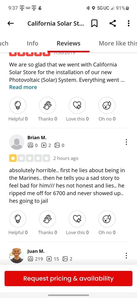 Slide of California Solar Store