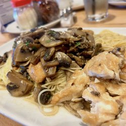 Chicken, Marsala, stacked with mushrooms