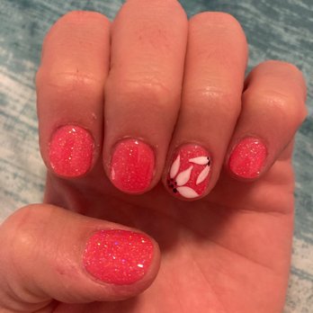 The Hills Nails - Powder dip manicure (color, glitter, plus accent nail design) - Nail Salons Near Me - El Dorado Hills, California