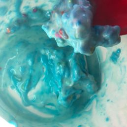 This is the blue icing that was frozen This is the blue icing that was frozen