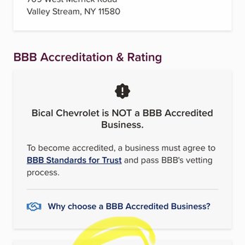 Bical Chevrolet - BBB rating of F - Auto Repair Near Me - Valley Stream, New York