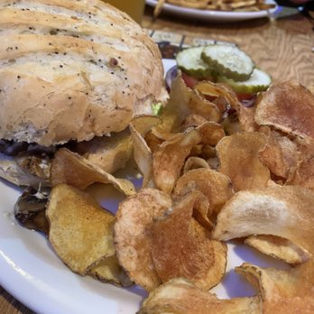Jethro's Oven & Grill - Blue cheese and mushroom burger with house chips - Sports Bars Near Me - Gardnerville, Nevada Jethro's Oven & Grill - Blue cheese and mushroom burger with house chips - Sports Bars Near Me - Gardnerville, Nevada