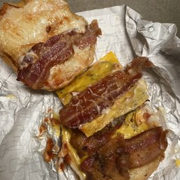 ONLY cheese and bacon and they give you everything. Can't even salvage it. Wasted $7