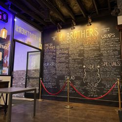 Big menu wall by entrance