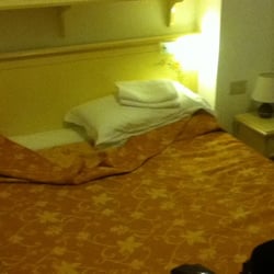 Hotel SAN Geremia - Bed. Pillows are pretty flat and bed is hard as a rock for those of you who like a firm mattress!