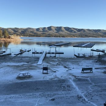 Big Bear Lake Front Lodge - Our view of the lake from our rooms balcony - Hotels Near Me - Big Bear Lake, California