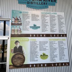 Chippewa River Distillery and Brewster Bros. Brewing - Information outside