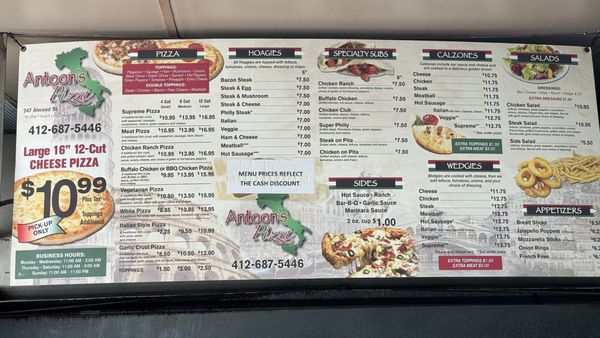 Menu photo 1 Antoon's Pizza Pittsburgh, PA Menu photo 1 Antoon's Pizza Pittsburgh, PA