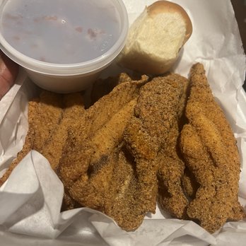 Fish Bone - Red Beans & Rice, Red Snapper, and Catfish Fillet - Seafood Near Me - Long Beach, California