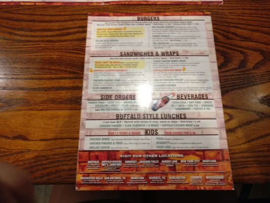 Menu photo 5 Anchor Bar Williamsville, NY