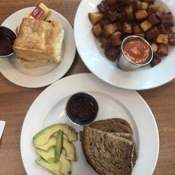The Country Cat - Country Cat: side wheat toast with avocado and their amazing house jam, side country potatoes, side biscuit - Breakfast & Brunch Near Me - Portland, Oregon The Country Cat - Country Cat: side wheat toast with avocado and their amazing house jam, side country potatoes, side biscuit - Breakfast & Brunch Near Me - Portland, Oregon