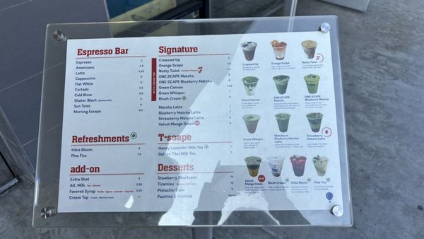 Menu photo 4 Onescape Coffee Los Angeles, CA