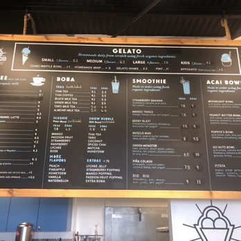 Gelato 101 - Menu - Gelato Near Me - Encinitas, California
