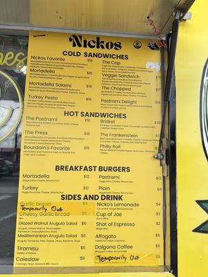 Menu photo 2 Nickos Sandwiches Glendale, CA Menu photo 2 Nickos Sandwiches Glendale, CA