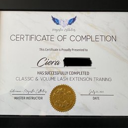 Certificate of completion Certificate of completion