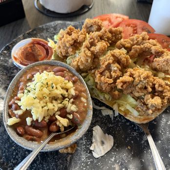 Wharf Casual Seafood - Oyster Po Boy and Red Beans & Rice - Seafood Near Me - Marianna, Florida