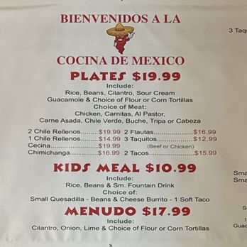 Cocina De Mexico - Menu as of 10/28/25!! - Tacos Near Me - Big Bear City, California Cocina De Mexico - Menu as of 10/28/25!! - Tacos Near Me - Big Bear City, California