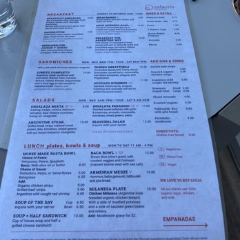 Cafecito - Menu - Argentine Near Me - Santa Fe, New Mexico