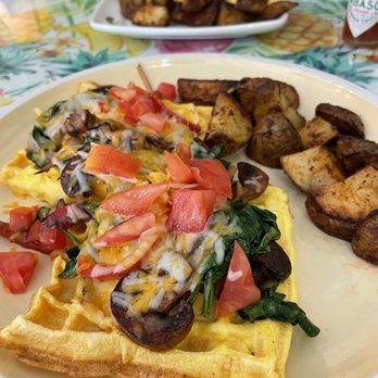 Daydreamers - A WOMELETTE!! Topped with amazing veggies!  So good! - Breakfast & Brunch Near Me - Safety Harbor, Florida