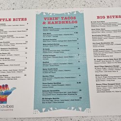 Good Vibes Coastal Cantina - Food menu page 2
