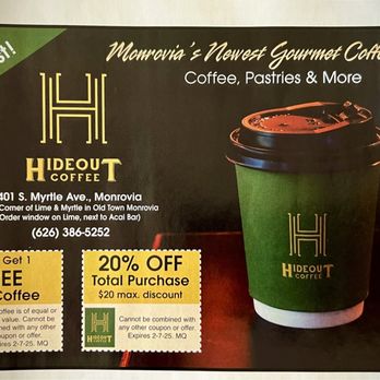 Hideout Coffee - Old Town will have a new coffee spot opening Dec 1st next to Acai Bar! - Coffee & Tea Near Me - Monrovia, California
