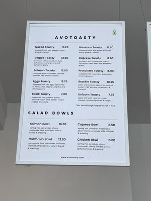 Menu photo 2 Avotoasty San Francisco, CA