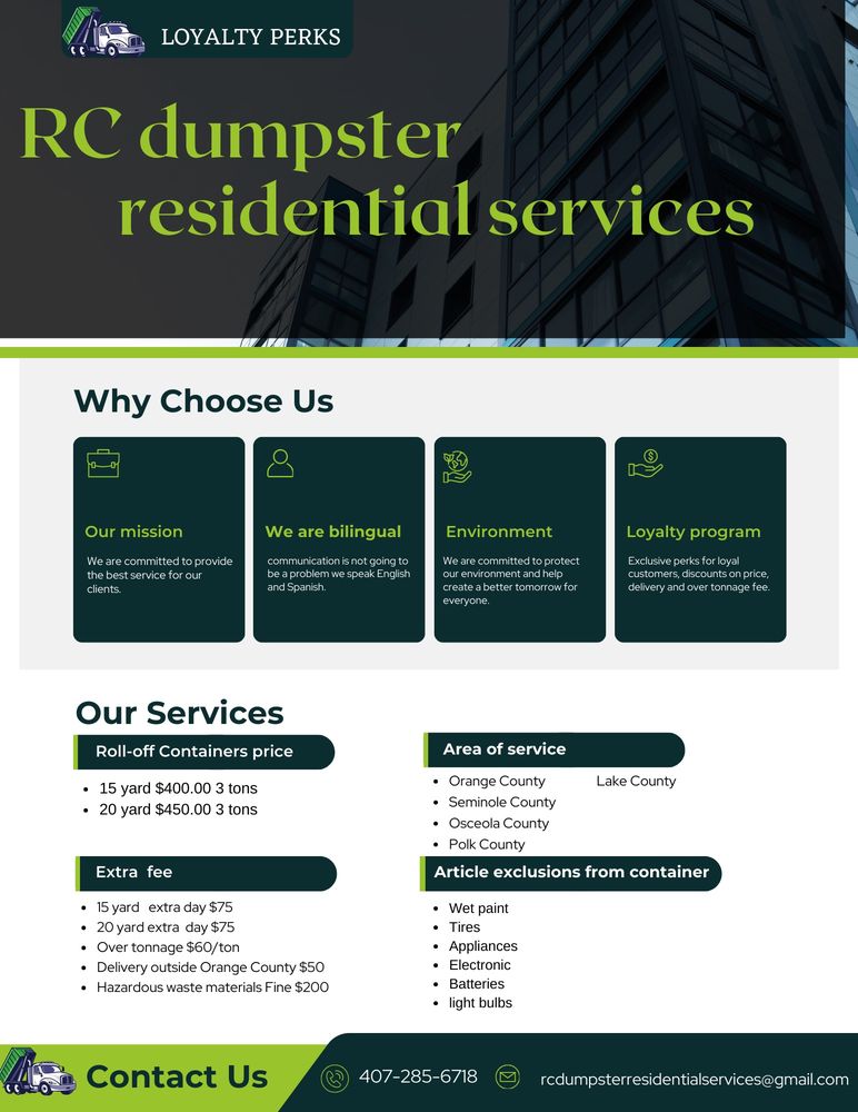 Slide of RC dumpsters residential services