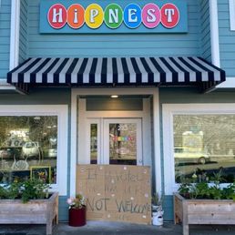 How can anyone support a business that preaches inclusivity but then posts this hate outside her business? How can anyone support a business that preaches inclusivity but then posts this hate outside her business?