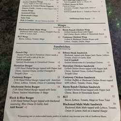 Castaway On Phantom - Menu September 2025