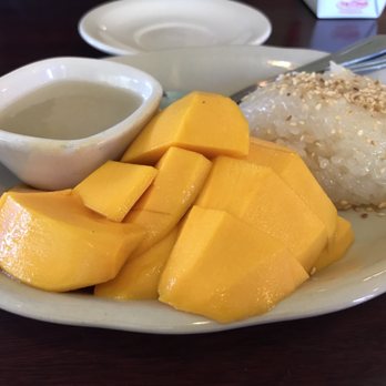 Thai House Restaurant - Mango and sticky rice with coconut syrup - Thai Near Me - Logan, Utah Thai House Restaurant - Mango and sticky rice with coconut syrup - Thai Near Me - Logan, Utah