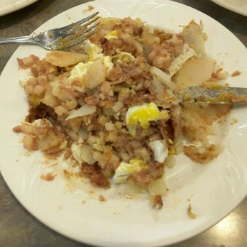 Minella's Diner - 2 eggs over easy, potatoes, corned beef hash and Sriracha in a delicious scramble. - Diners Near Me - Wayne, Pennsylvania Minella's Diner - 2 eggs over easy, potatoes, corned beef hash and Sriracha in a delicious scramble. - Diners Near Me - Wayne, Pennsylvania