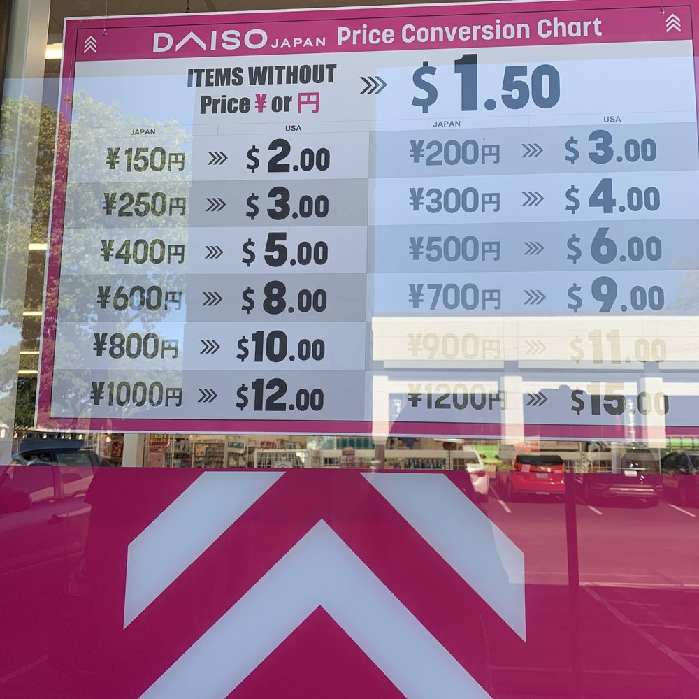 Daiso - Pricing chart - Department Stores Near Me - Austin, Texas Daiso - Pricing chart - Department Stores Near Me - Austin, Texas