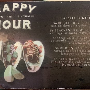 The Crafty Irishman - Happy hour menu - Irish Pub Near Me - Dallas, Texas The Crafty Irishman - Happy hour menu - Irish Pub Near Me - Dallas, Texas