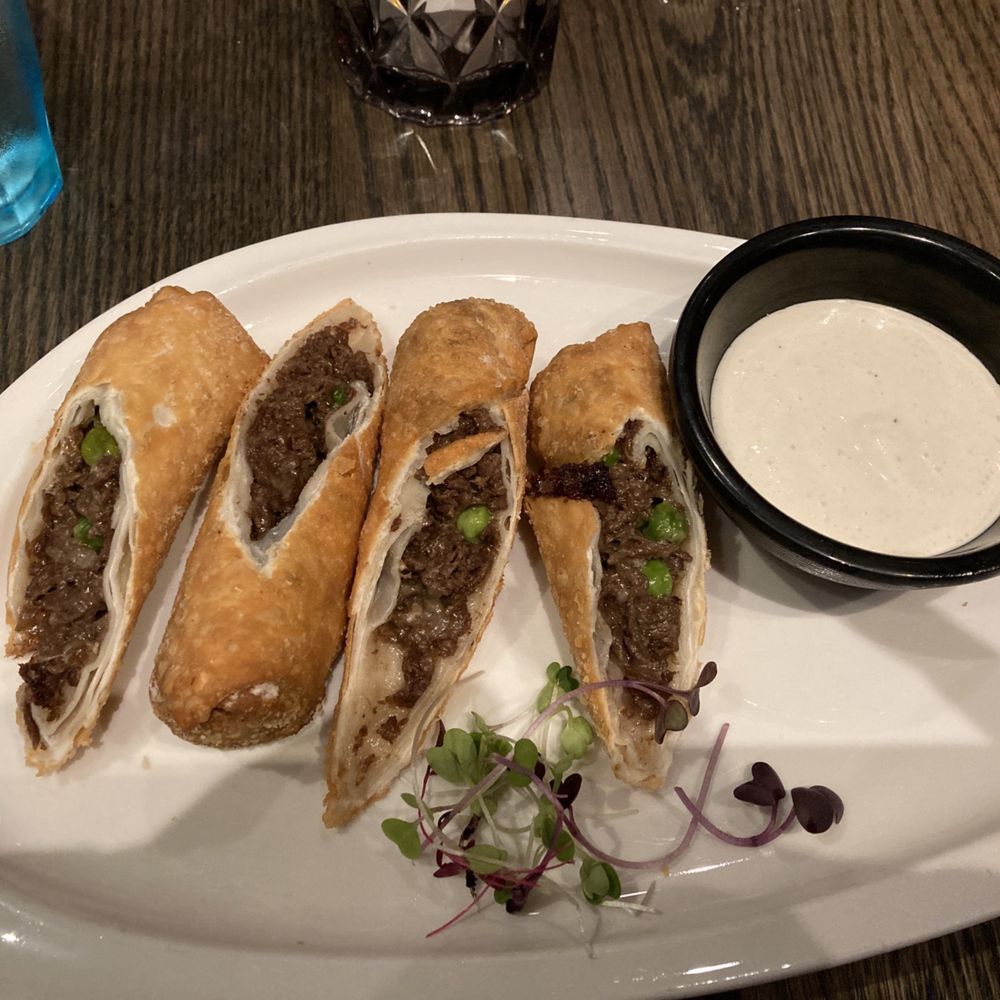 Glass House - Cheesesteak eggrolls - New American Near Me - Cambridge, Massachusetts Glass House - Cheesesteak eggrolls - New American Near Me - Cambridge, Massachusetts