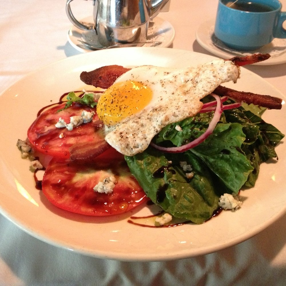 Cafe Maxx - Brunch: BLT Breakfast salad w/ Sunny Side Up Duck Egg. The bacon was super thick and crispy great brunch! - Seafood Near Me - Pompano Beach, Florida Cafe Maxx - Brunch: BLT Breakfast salad w/ Sunny Side Up Duck Egg. The bacon was super thick and crispy great brunch! - Seafood Near Me - Pompano Beach, Florida
