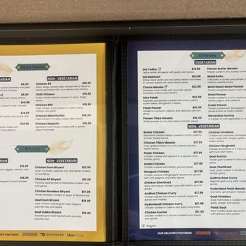 Radhe Authentic Indian Restaurant - Inside Menu - Indian Near Me - Riverview, Florida