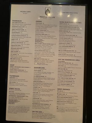 Menu photo 4 Nona Blue Modern Tavern Orlando, FL