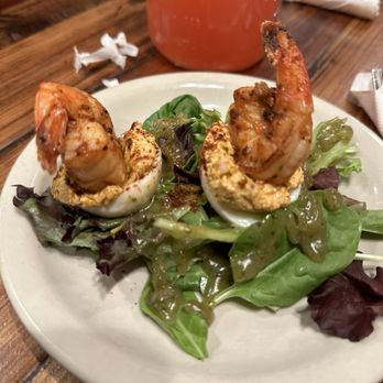 Lo-Lo's Chicken & Waffles - Blackened shrimp deviled eggs - Southern Near Me - Grapevine, Texas