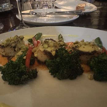Hearsay on the Strand - Pistachio Crusted Scallops - American Near Me - Galveston, Texas Hearsay on the Strand - Pistachio Crusted Scallops - American Near Me - Galveston, Texas