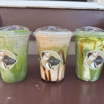Early Bird Coffee - Left to Right: Lavender Matcha, Dubai Mocha, Banana Bread Matcha - Coffee & Tea Near Me - Kihei, Hawaii Early Bird Coffee - Left to Right: Lavender Matcha, Dubai Mocha, Banana Bread Matcha - Coffee & Tea Near Me - Kihei, Hawaii