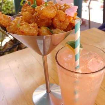 Down the Hatch Maui - Lava Lava Shrimp and the Sandia cocktail. - Seafood Near Me - Lahaina, Hawaii