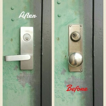 Sherwood Locksmithing - Before & after pics of a lock upgrade on a local, commercial business - Keys & Locksmiths Near Me Sherwood Locksmithing - Before & after pics of a lock upgrade on a local, commercial business - Keys & Locksmiths Near Me