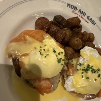 Mon Ami Gabi - Smoke Smoked Salmon Benedict* - French Near Me - Bethesda, Maryland Mon Ami Gabi - Smoke Smoked Salmon Benedict* - French Near Me - Bethesda, Maryland